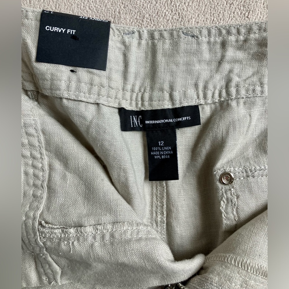 Women’s 100% Linen Bermuda Shorts with Rhinestone Detail size 12 - Picture 3 of 8